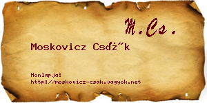 Moskovicz Csák névjegykártya